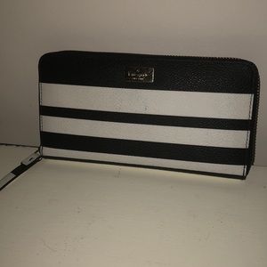 Black and White Striped Kate Spade Wallet